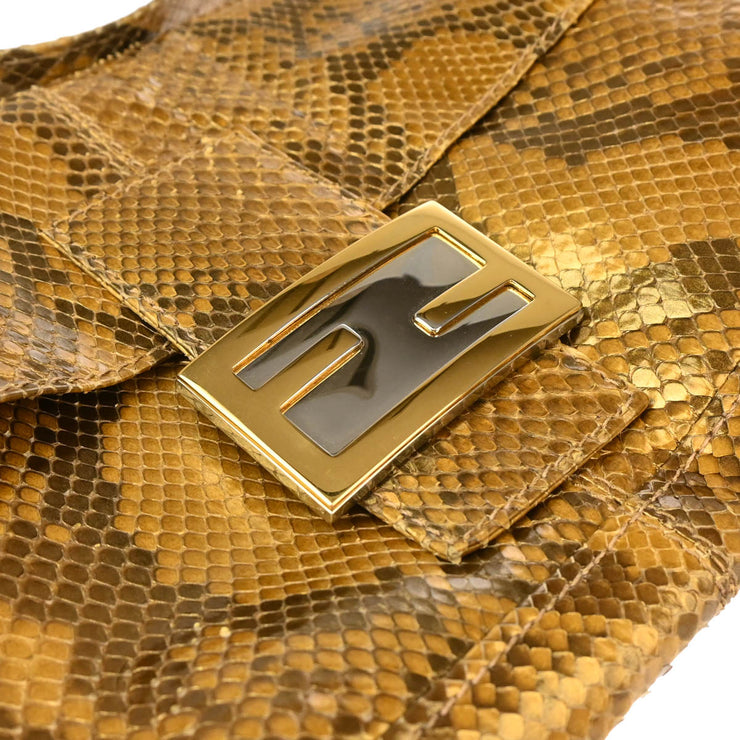 Fendi * Gold Python Baguette Handbag