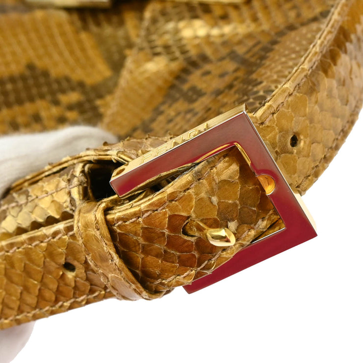 Fendi * Gold Python Baguette Handbag