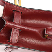 Hermes 1998 Rouge H Box Calf Kelly Sport PM Shoulder Bag