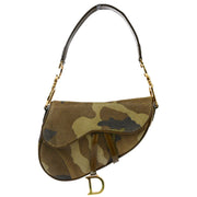 Christian Dior 2000 Green Camouflage Saddle Handbag