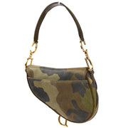 Christian Dior 2000 Green Camouflage Saddle Handbag