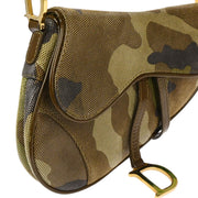 Christian Dior 2000 Green Camouflage Saddle Handbag