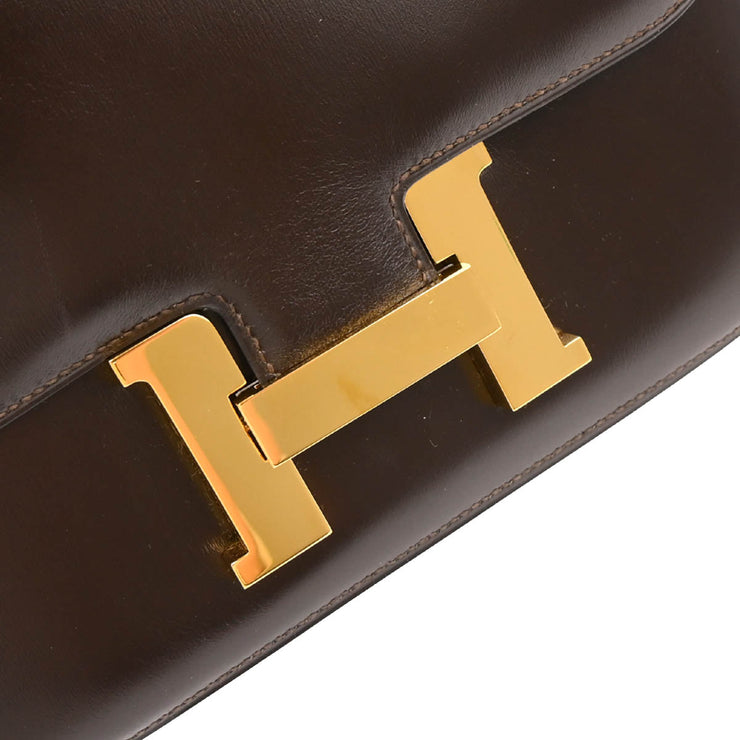 Hermes 1988 Chocolat Box Calf Constance 23 Shoulder Bag