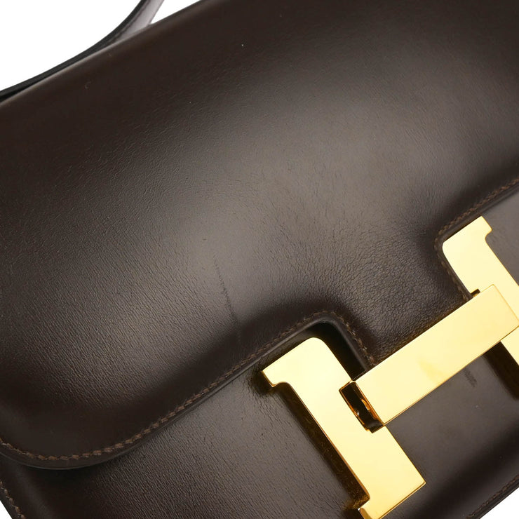 Hermes Chocolat Box Calf Constance 23 Shoulder Bag