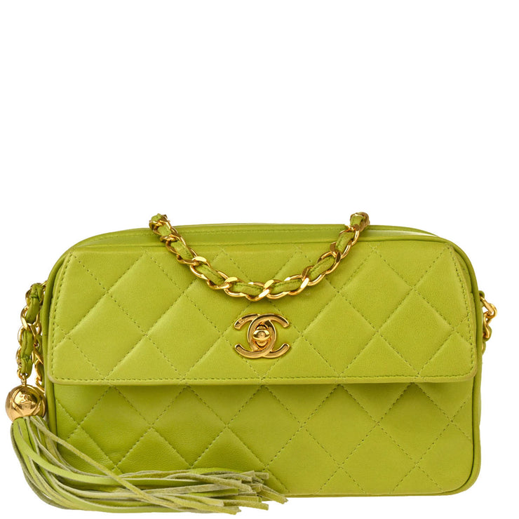 Chanel 1994-1996 Light Green Lambskin Camera Bag Mini