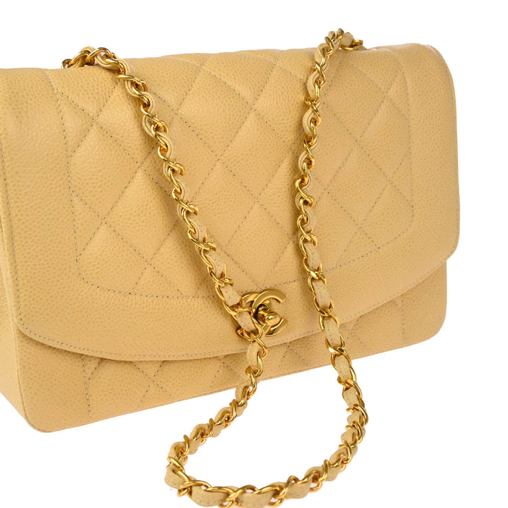 Chanel Beige Caviar Medium Diana Shoulder Bag