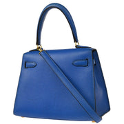 Hermes Blue Couchevel Mini Kelly 20 Sellier 2way Shoulder Handbag