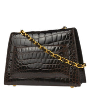 Chanel * 1989-1991 Brown Crocodile Shoulder Bag