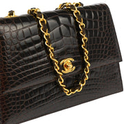 Chanel * 1989-1991 Brown Crocodile Shoulder Bag