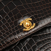 Chanel * 1989-1991 Brown Crocodile Shoulder Bag