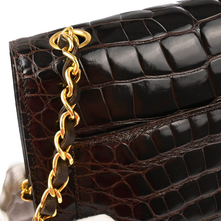 Chanel * 1989-1991 Brown Crocodile Shoulder Bag