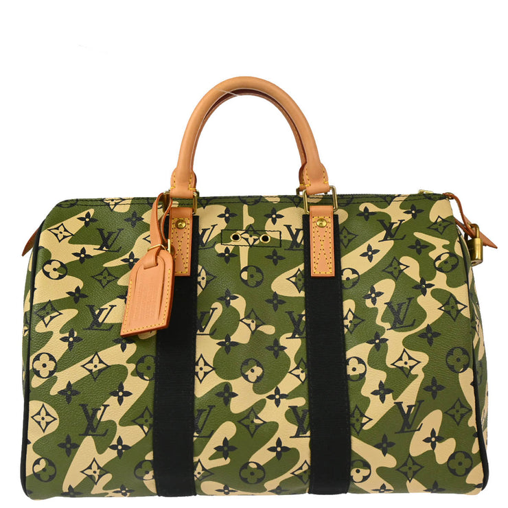 Louis Vuitton Green Monogramouflage Speedy 35 Handbag M95773