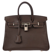 Hermes Chocolat Epsom Birkin 25 Handbag