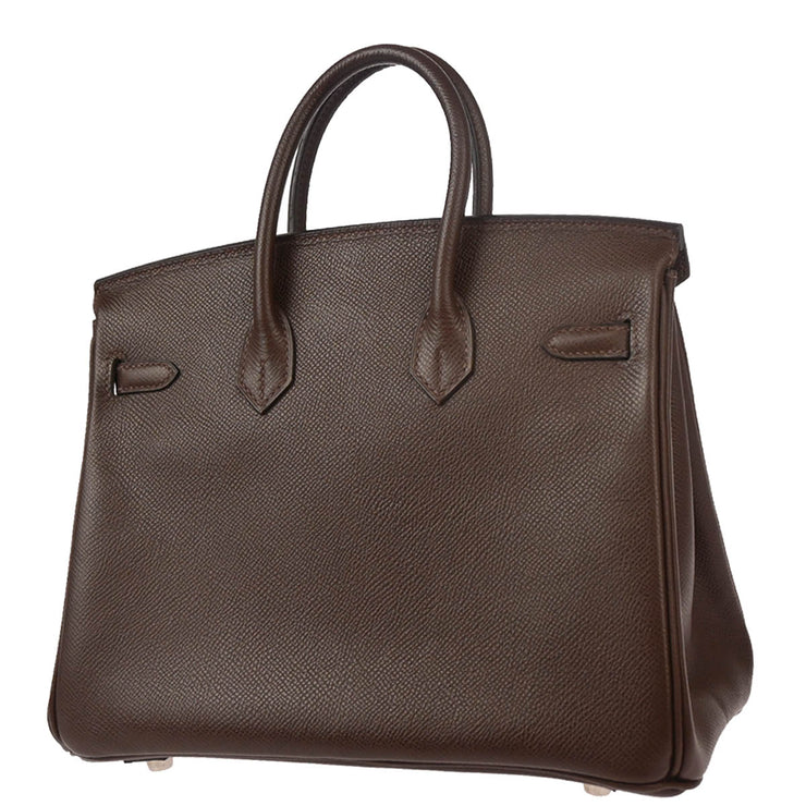 Hermes Chocolat Epsom Birkin 25 Handbag