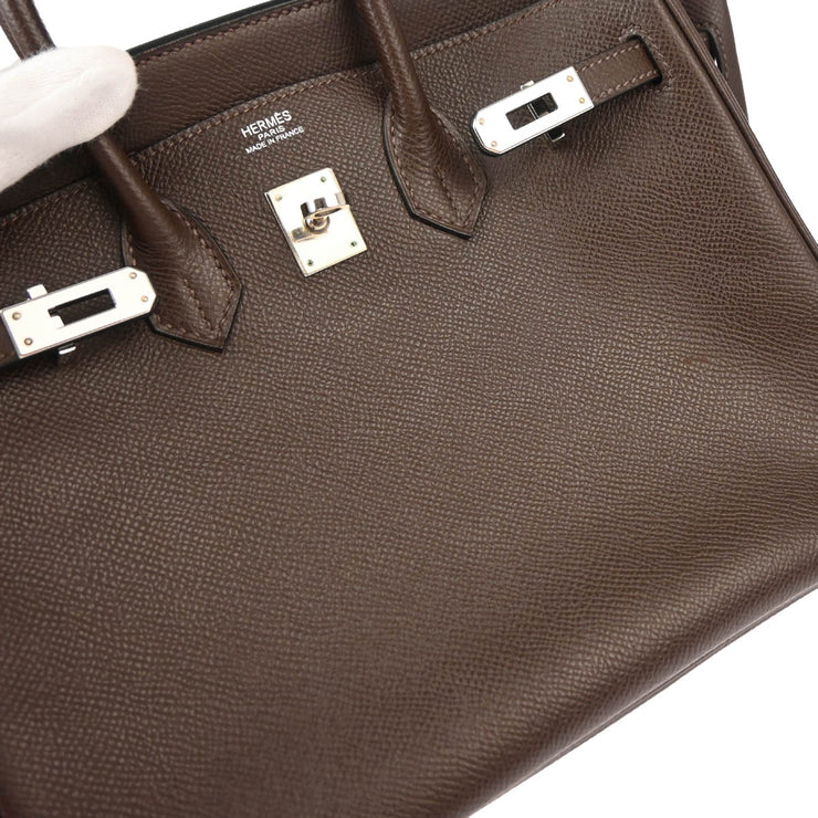 Hermes Chocolat Epsom Birkin 25 Handbag