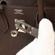 Hermes Chocolat Epsom Birkin 25 Handbag