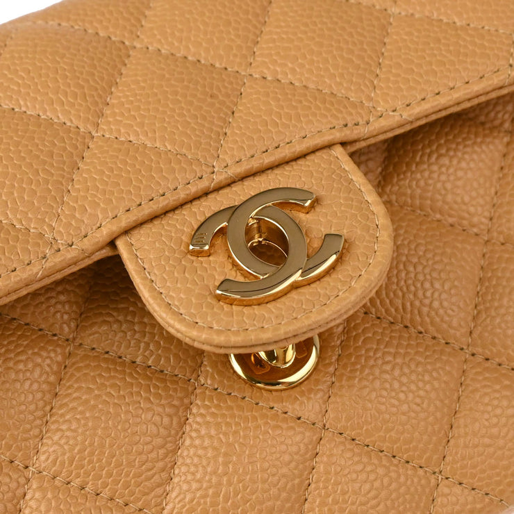 Chanel Beige Caviar Mini Classic Square Flap Shoulder Bag 17