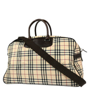 Burberry Beige Burberry Check 2way Duffle Handbag