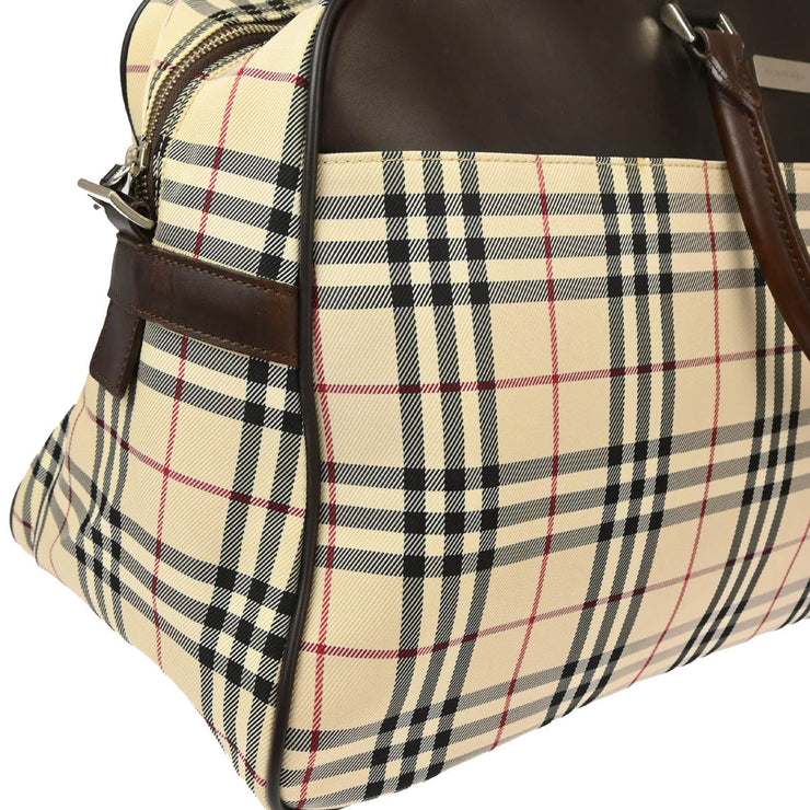 Burberry Beige Burberry Check 2way Duffle Handbag