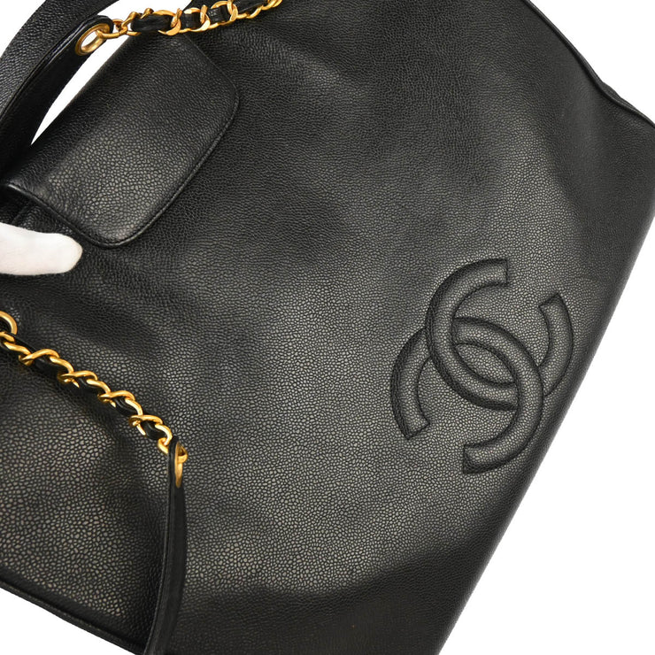 Chanel 1994-1996 Black Caviar Supermodel Shoulder Bag