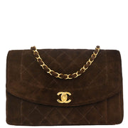 Chanel Brown Suede Diana Medium Shoulder Bag