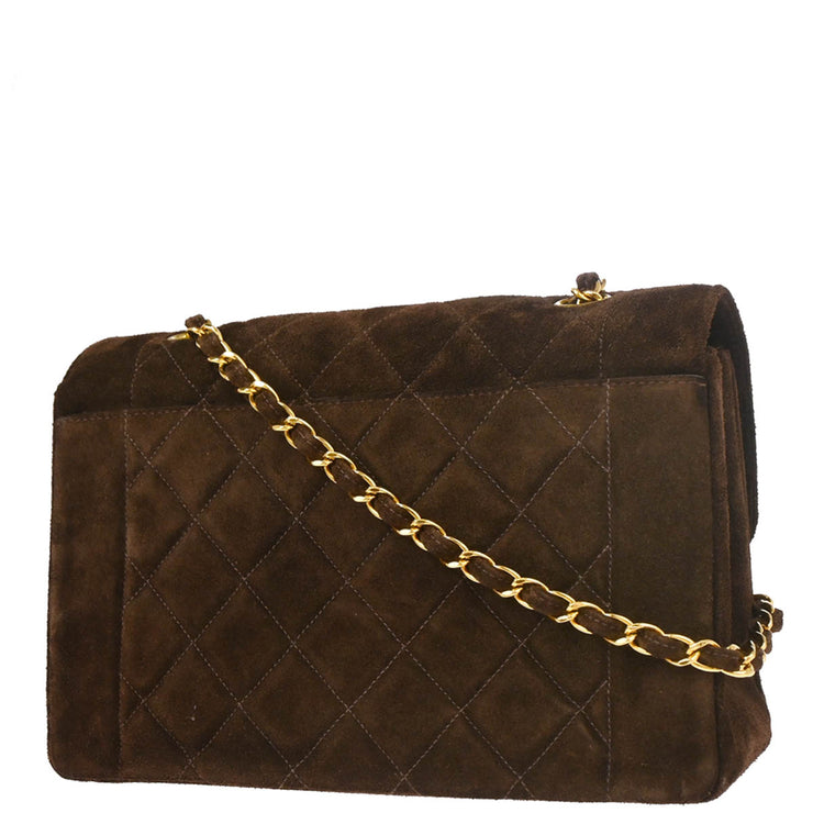 Chanel Brown Suede Diana Medium Shoulder Bag