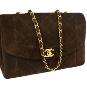 Chanel Brown Suede Diana Medium Shoulder Bag