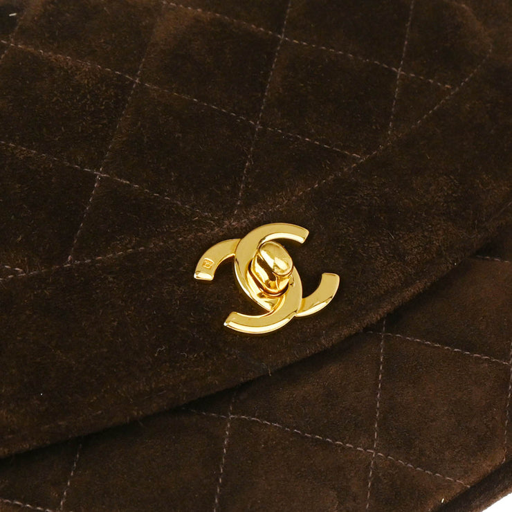 Chanel Brown Suede Diana Medium Shoulder Bag