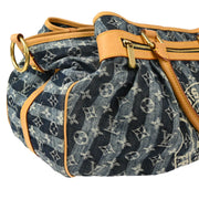 Louis Vuitton 2006 Blue Monogram Denim Cabas Raye GM 2way Shoulder Handbag M95336