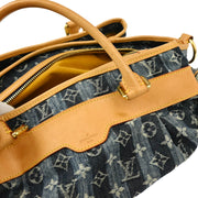 Louis Vuitton 2006 Blue Monogram Denim Cabas Raye GM 2way Shoulder Handbag M95336