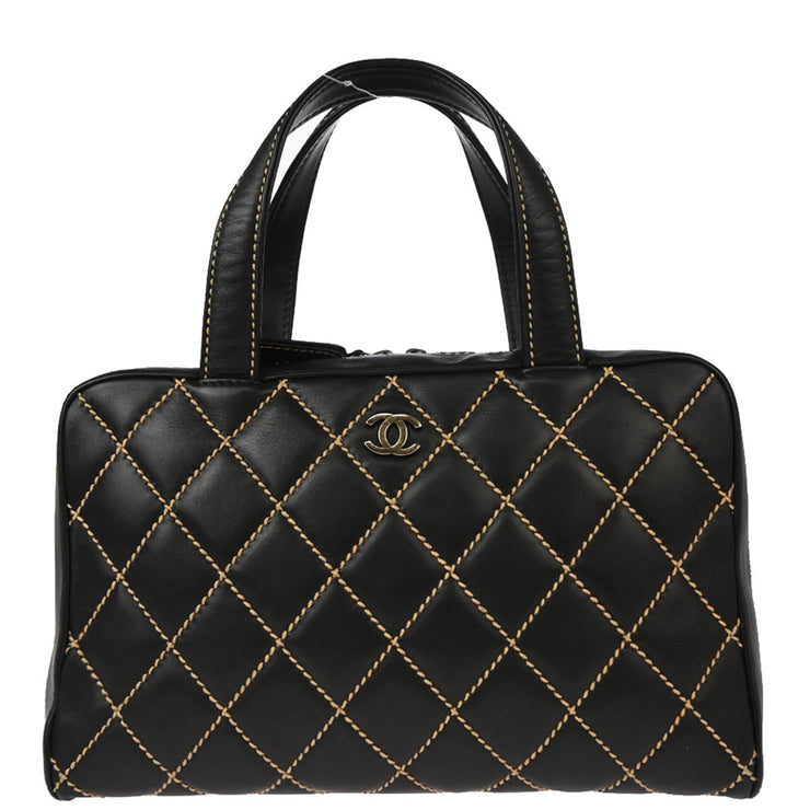 Chanel 2000-2001 Black Calfskin Wild Stitch Handbag