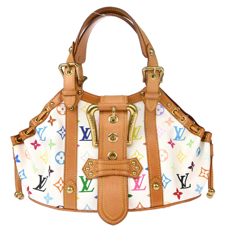 Louis Vuitton White Monogram Multicolor Theda GM Handbag M92347