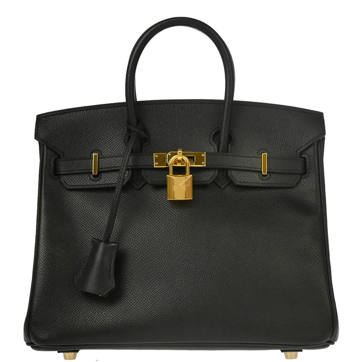 Hermes 2009 Black Epsom Birkin 25 Handbag