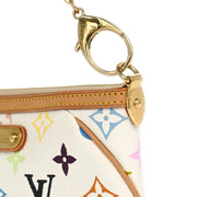 Louis Vuitton 2008 White Multicolor Pochette Milla MM Handbag M60096