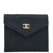 Chanel Black Satin Bicolore Coin Purse Wallet