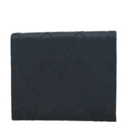 Chanel Black Satin Bicolore Coin Purse Wallet