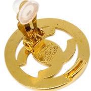 Chanel Turnlock Button Earrings Gold Clip-On 97P