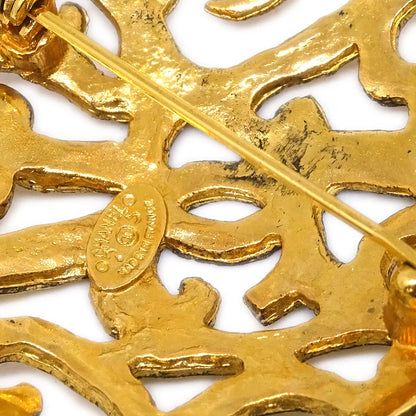 Chanel Medallion Brooch Pin Gold 25