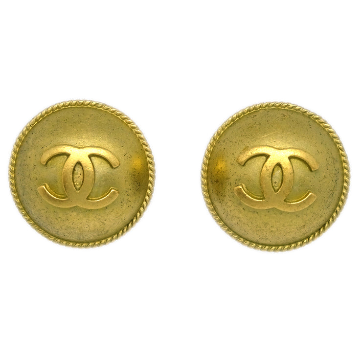 Chanel Gold Button Earrings Clip-On 94A