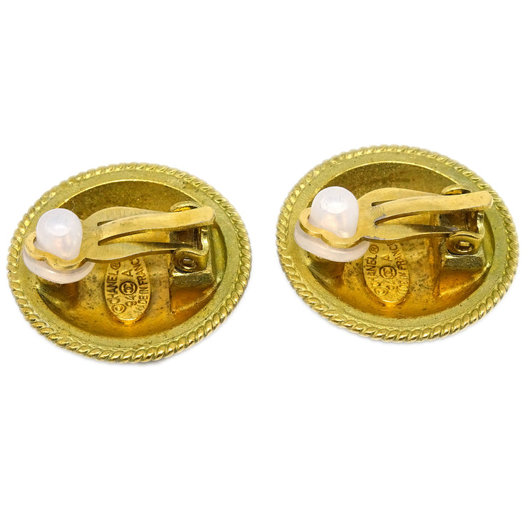 Chanel Gold Button Earrings Clip-On 94A