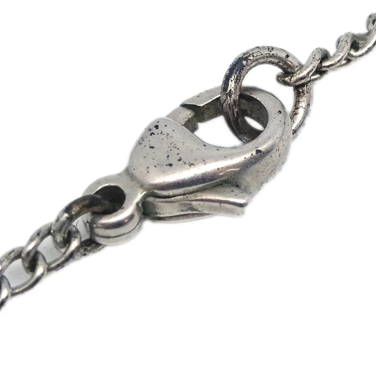 Chanel CC Chain Necklace Silver Black 04P