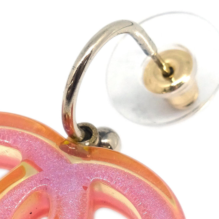 Chanel Dangle Piercing Earrings CC Pink Acrylic 06P