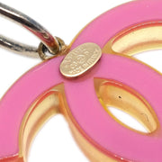 Chanel Dangle Piercing Earrings CC Pink Acrylic 06P