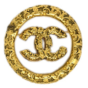 Chanel Medallion Brooch Pin Gold 93A