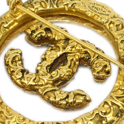 Chanel Medallion Brooch Pin Gold 93A