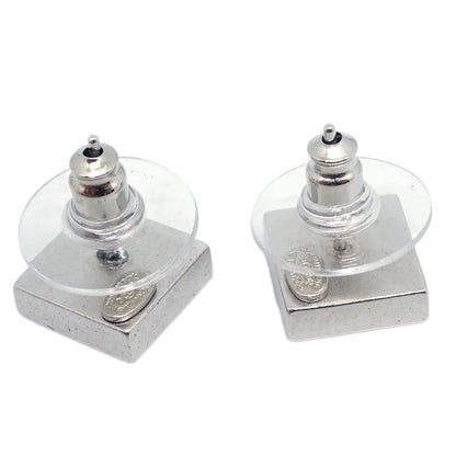 Chanel Square Piercing Earrings Silver 00C
