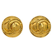 Chanel Button Earrings Clip-On Gold 94P