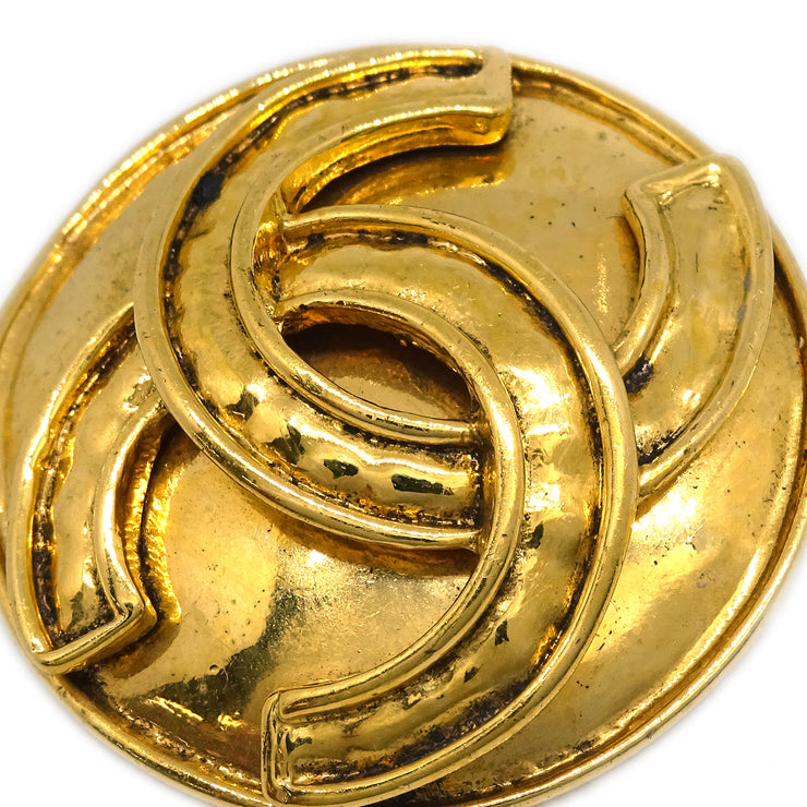 Chanel Button Earrings Clip-On Gold 94P