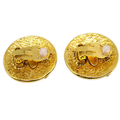 Chanel Button Earrings Clip-On Gold 94P