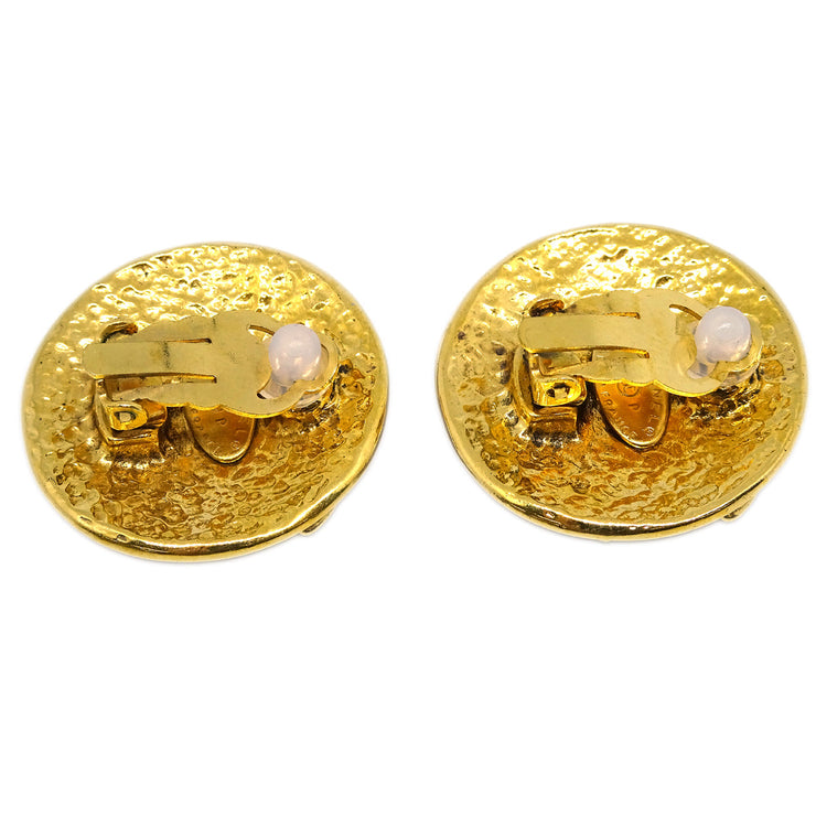 Chanel Button Earrings Clip-On Gold 94P